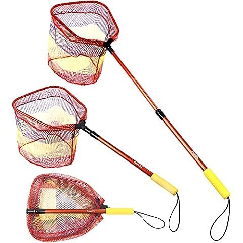 PLUSINNO Kids Fishing Net, Telescopic Lightweight Landing Net with Aluminum Pole Handle and Nylon... | Amazon (US)