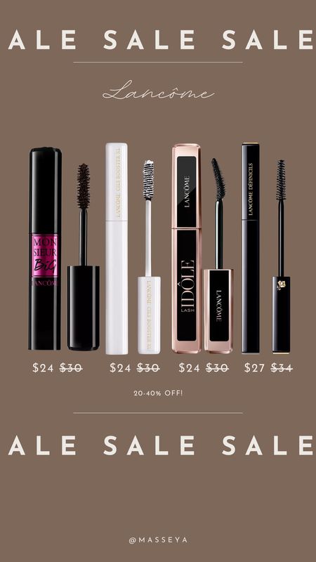 Lancome is on sale for 20-40 % off! 

Lancome sale, beauty finds, essential beauty products, mascara, 

#LTKbeauty #LTKfindsunder100 #LTKsalealert