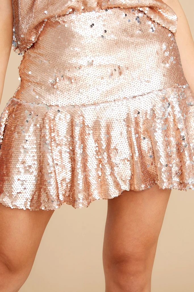 Sparkle Within Rose Gold Sequin Skirt | Red Dress 