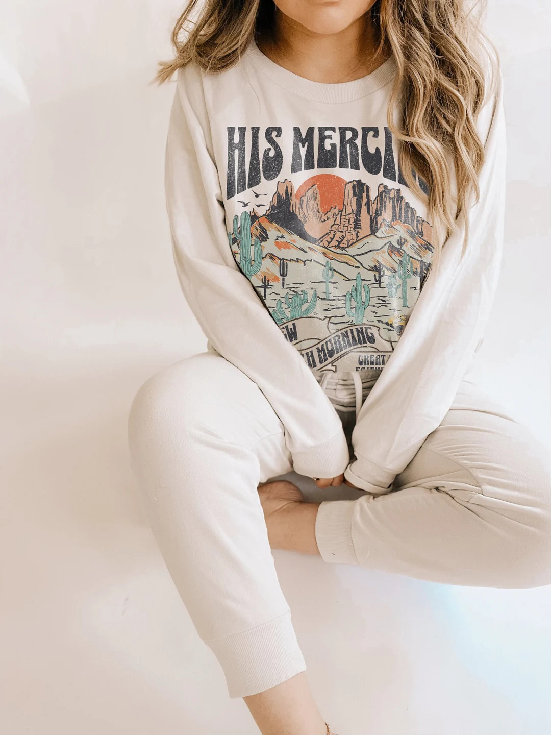 Trendy Christian Sweatshirt His Mercies Are New Bible Verse Shirt Religious Sweatshirt Jesus Swea... | Etsy (US)