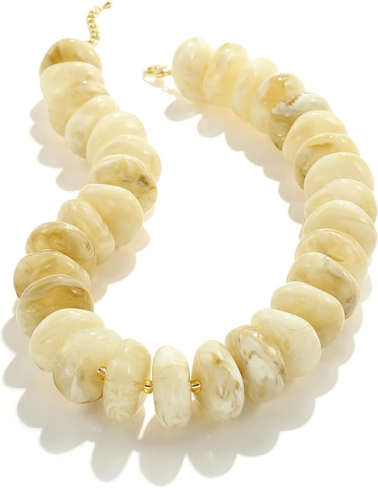 CONRAN KREMIX Colorful Chunky Beaded Necklace for Women,Large Acrylic Bead Choker Statement Neckl... | Amazon (US)