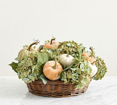Faux Composed Mixed Harvest in Basket | Pottery Barn (US)