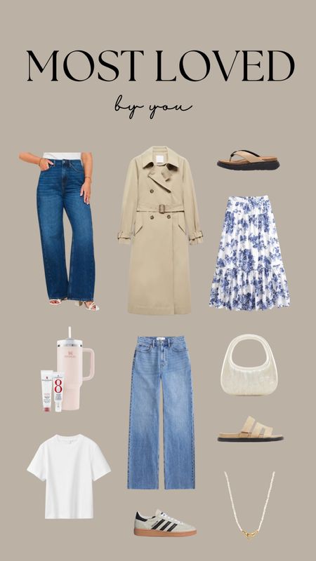 Most Loved By You, Spring Outfit Inspiration, Spring Style, Trench Coat, Straight Leg Jeans, Sandals, Floral Skirt, Stanley Cup

#LTKstyletip #LTKSeasonal #LTKeurope