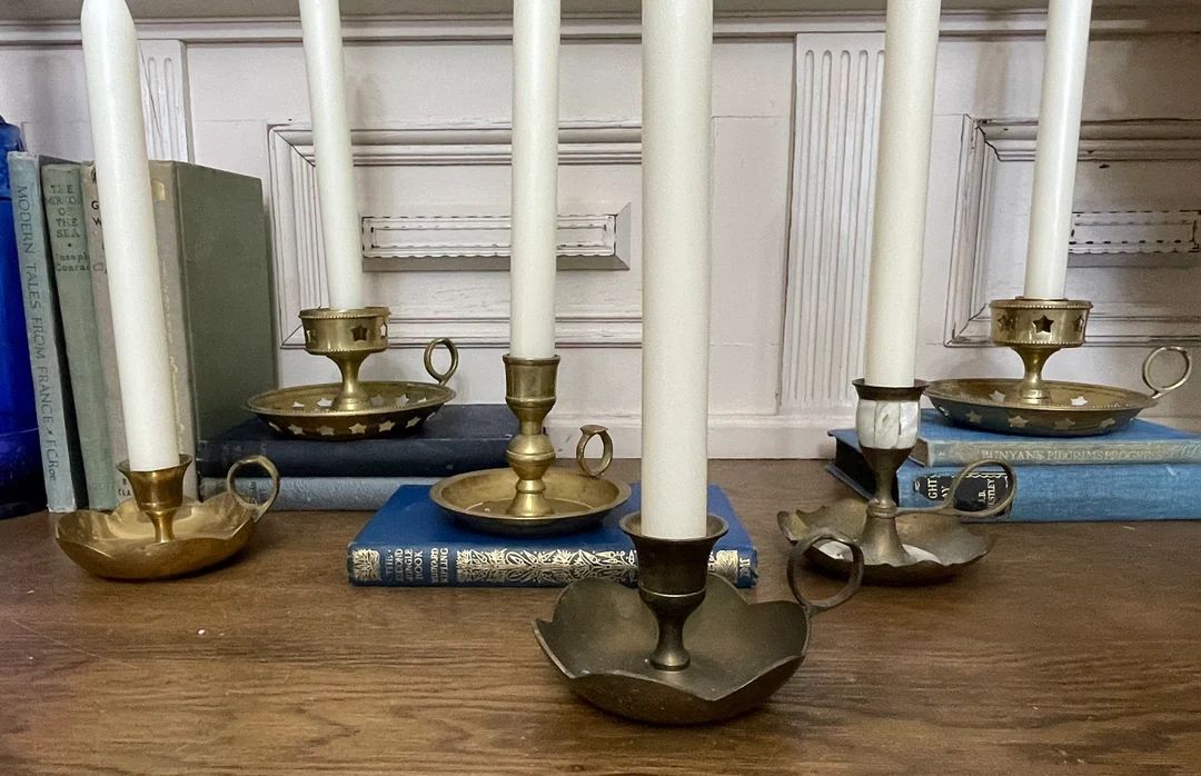 Vintage  Brass Chamberstick /Antique Candleholder / Wee Willie Winkie candlestick/Decorative cham... | Etsy (UK)