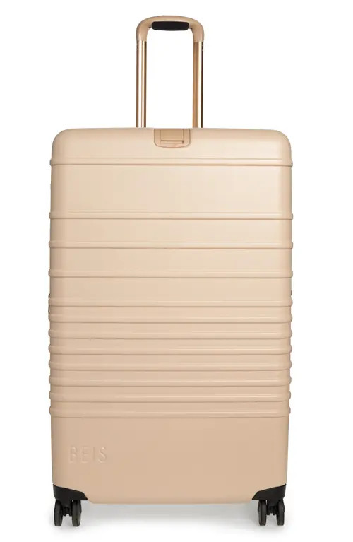 Béis The Large Check-In Roller Suitcase in Beige at Nordstrom | Nordstrom