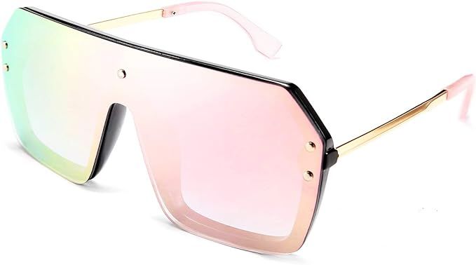 FEISEDY Classic Siamese One Piece Sunglasses Nice Rimless Stylish Retro Design for Women Men B257... | Amazon (US)