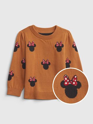 babyGap | Disney Minnie Mouse Print Crewneck Sweater | Gap (US)