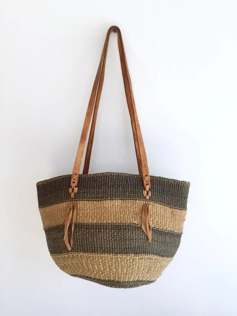 Tote Bag with Zipper Sisal woven tote bag Hand made tote bag Hand made unique gift for her | Etsy (US)