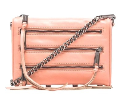 NWT $195 REBECCA MINKOFF LEATHER PEACH MINI 5 ZIP CROSSBODY CLUTCH SHOULDER BAG  | eBay | eBay AU