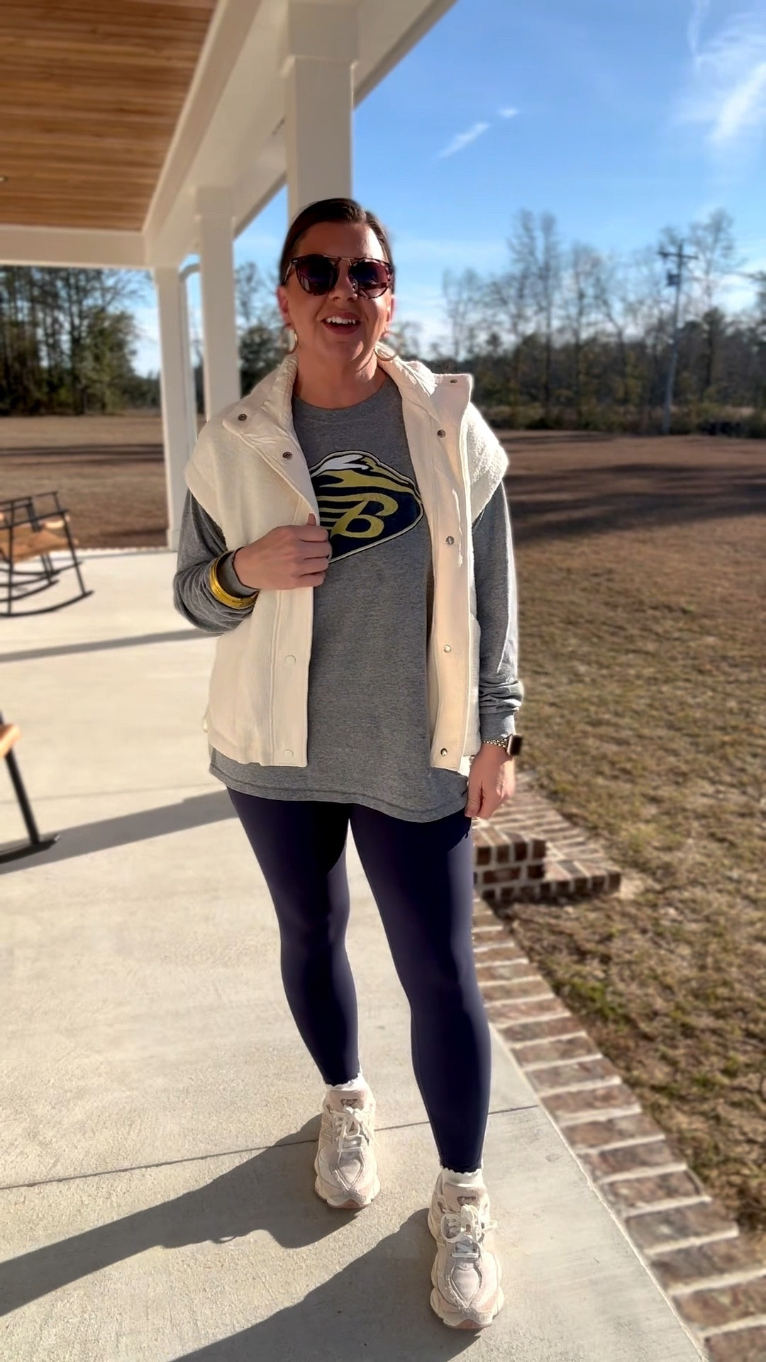 Perfect outfit for a basketball game. Comfy and casual. 

Outfit of the day, gameday outfit, athleisure, Halara, new balance, fleece vest, look for less, casual, basketball mom 

#LTKootd #LTKmomlife
