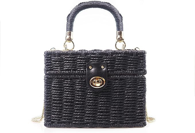 JIYALI Huen Amallino Ltd Magikey Handwoven Rattan Vintage Purse Natural Chic Casual Handbag Beach... | Amazon (US)