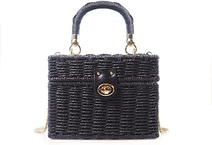 Amazon.com: JIYALI Handwoven Rattan vintage purse Bag Natural Chic Casual Handbag Beach Sea tote ... | Amazon (US)