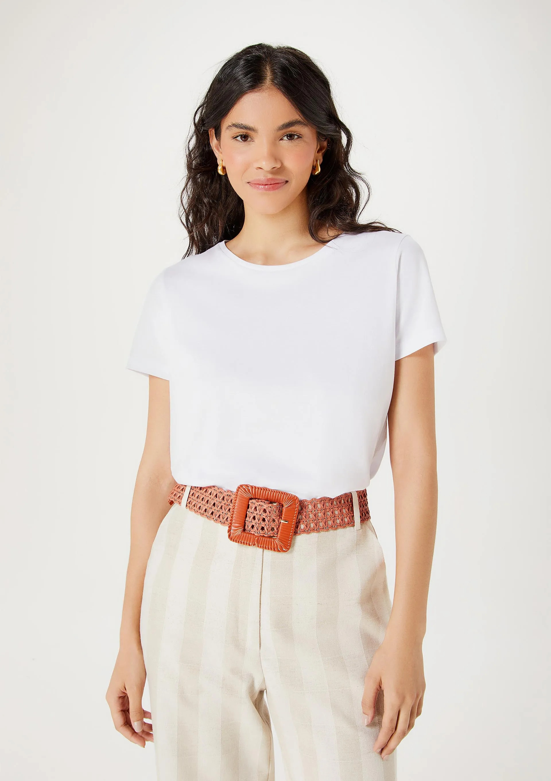 Camiseta Básica Feminina Manga Curta Pima - Hering Store | Hering (BR)