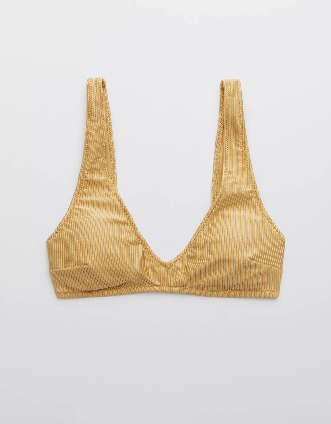 Aerie Ribbed Shine Scoop Plunge Bikini Top | American Eagle Outfitters (US & CA)