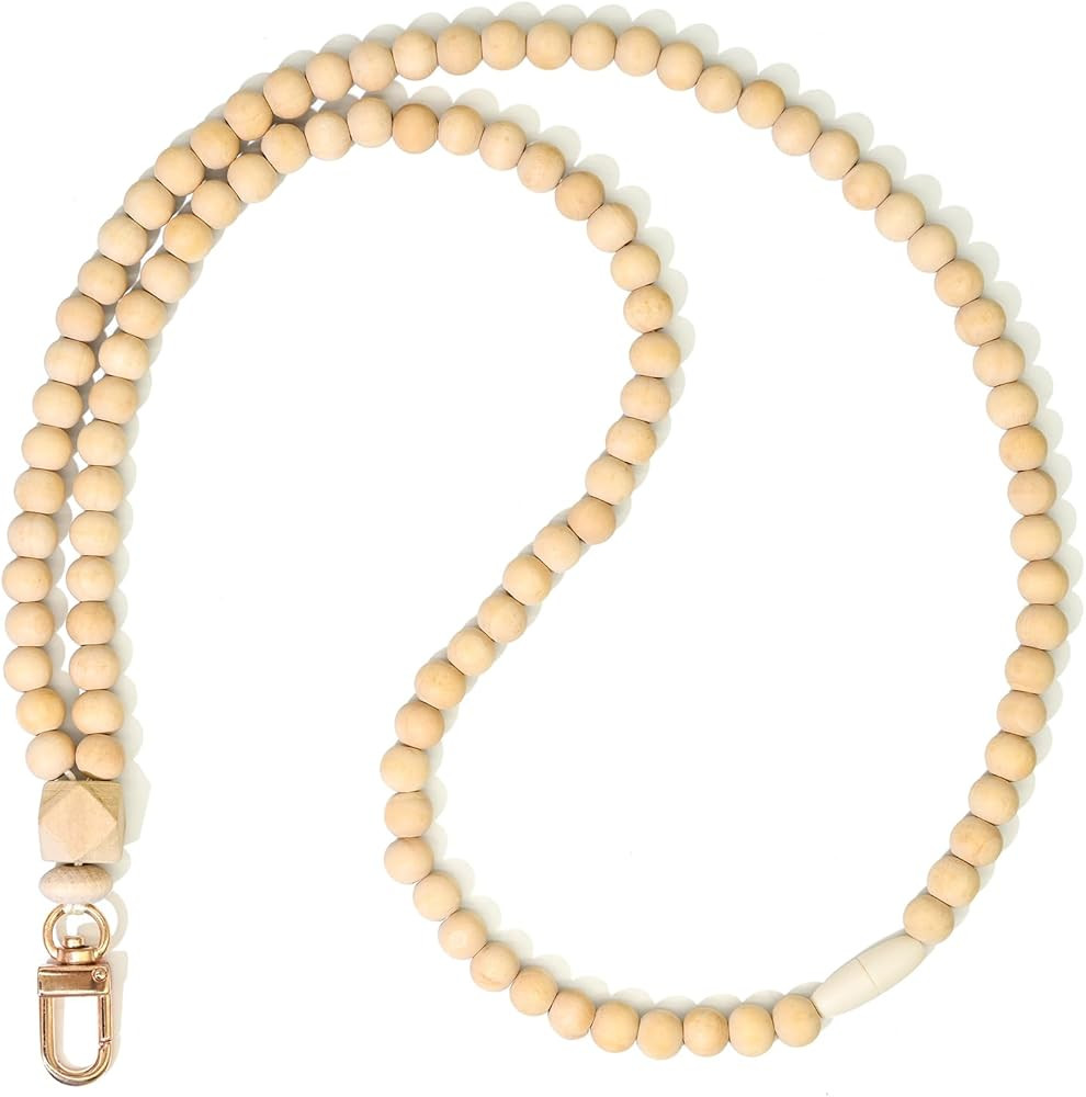 Lanyards for id badges and Keys for Women Wood Beaded Lanyard | Amazon (US)