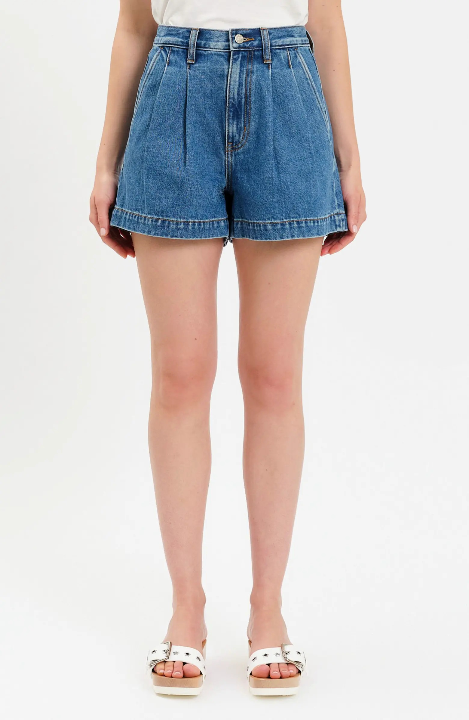 Coronado Pleated Denim Shorts | Nordstrom