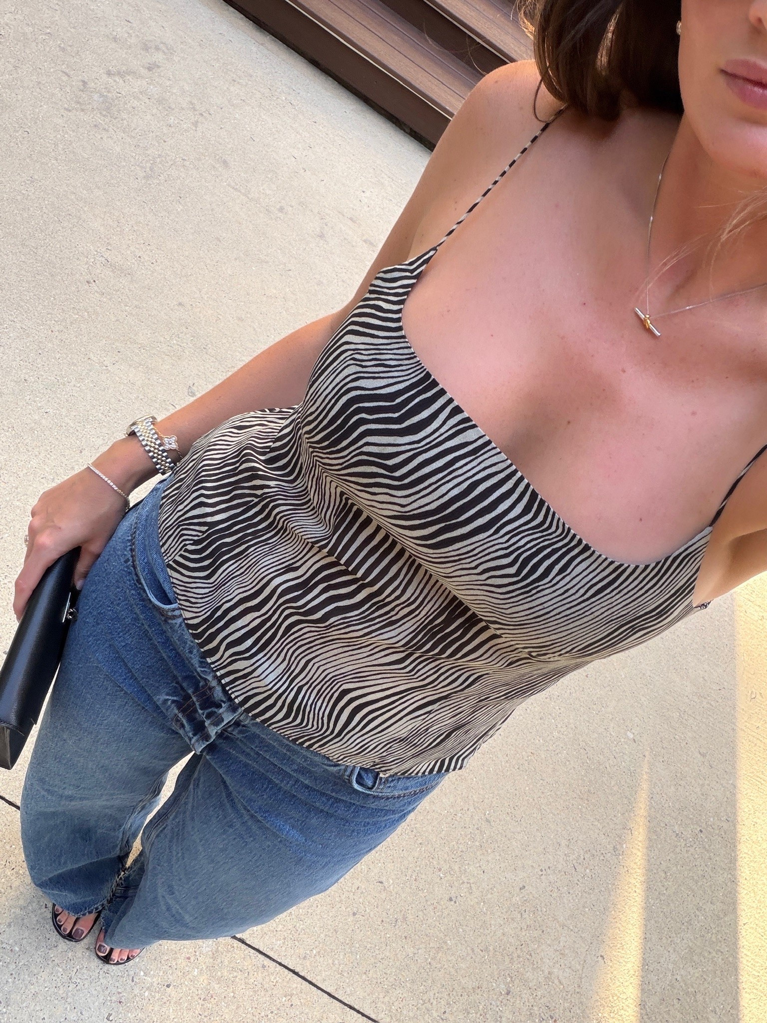 Love the neckline on this St. Agni Savannah silk cami.