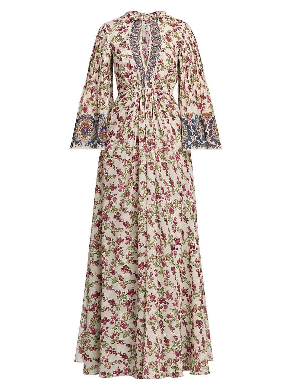 Berry Print Silk Kimono Gown | Saks Fifth Avenue
