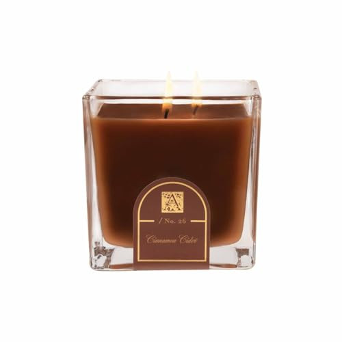 Aromatique Cinnamon Cider Medium Glass Cube Candle 12oz - Decorative Home Fragrance Aromatherapy Long Lasting Room Air Freshener Deodorizer Perfect Fall Decoration Luxury Glass Candle Gift | Amazon (US)