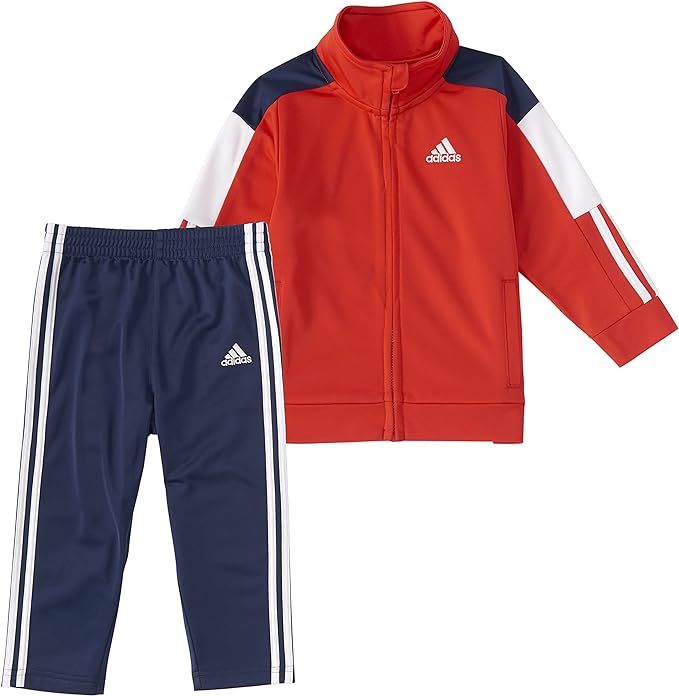 adidas baby-boys Zip Front Tricot Jacket and Track Pants Set | Amazon (US)