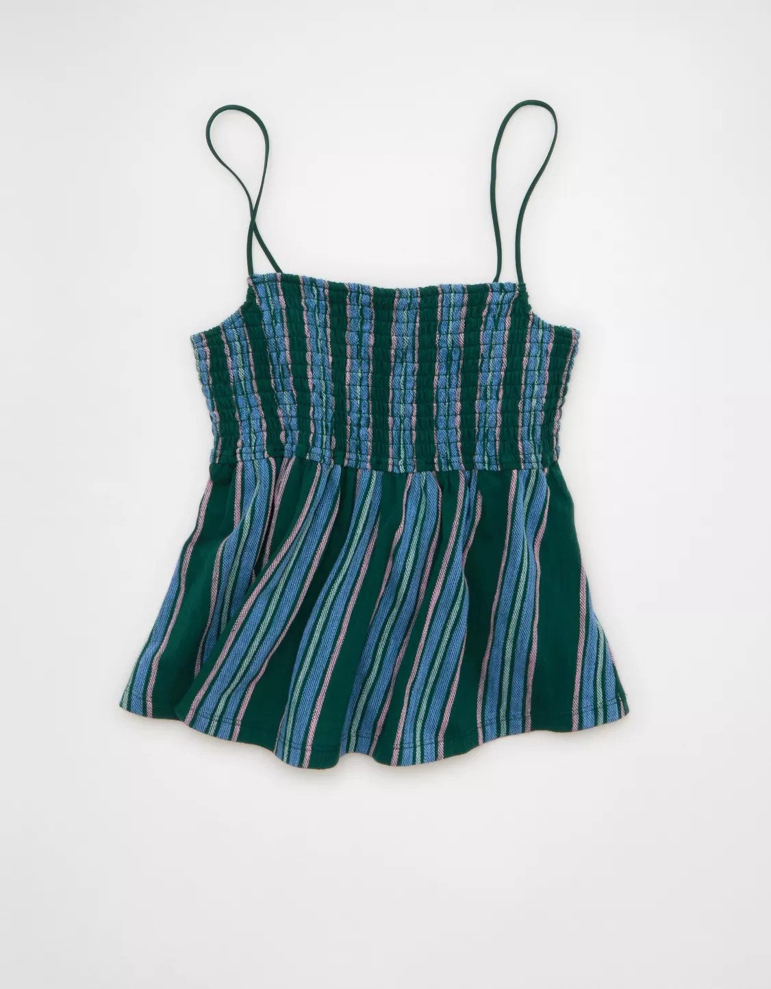 AE Sunchaser Babydoll Smocked Tank Top | American Eagle Outfitters (US & CA)