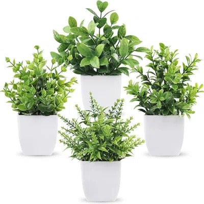 Der Rose 4 Pack Fake Plants Mini Artificial Greenery Potted Plants For Home Decor Indoor Office Table Room Farmhouse | Wayfair North America
