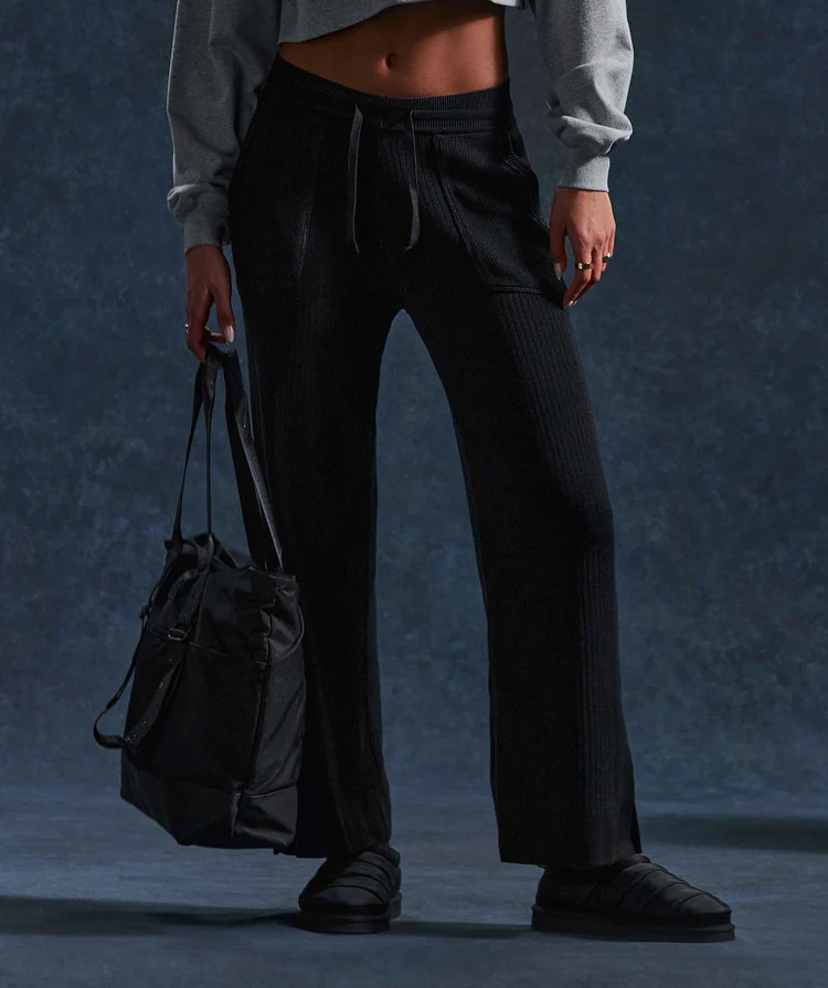 Gymshark Pause Knitwear Pants - Black/Onyx Grey | Gymshark US