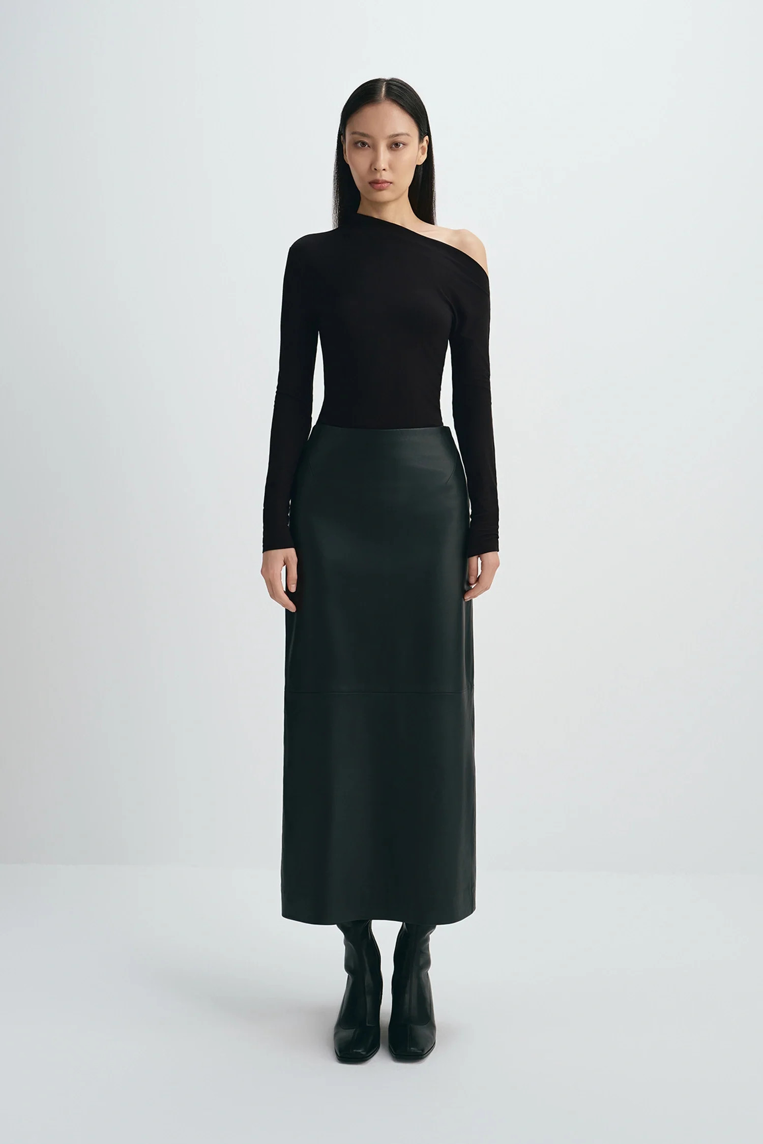 Anais Leather Midi Skirt | Rue Sophie | Rue Sophie