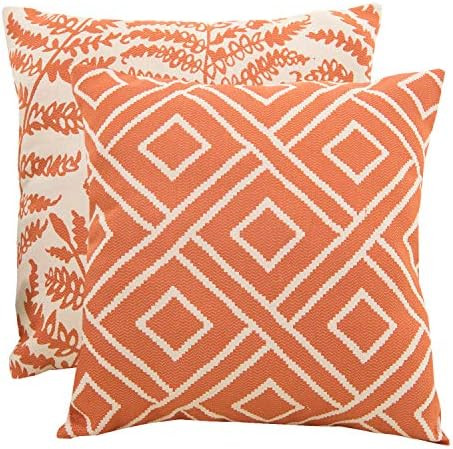 Pack of 2 Modern Farmhouse Throw Pillow Covers Decorative Textured Square Accent Cushion Covers S... | Amazon (US)