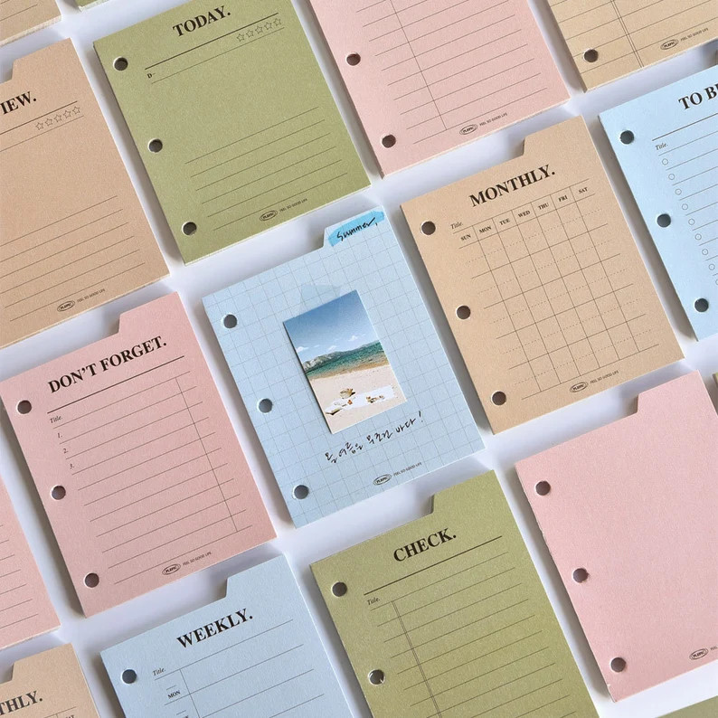 PLEPIC MINI REFILLS for 3 Ring Binder Memo Notes Shopping List to Do List Expense Record Daily Me... | Etsy (US)