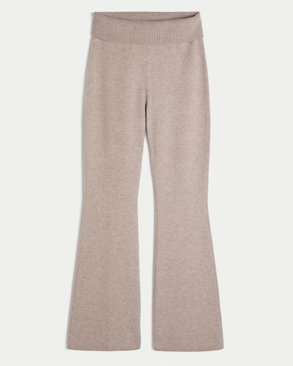 Women's Gilly Hicks Sweater-Knit Foldover Waist Flare Pants | Women's Bottoms | HollisterCo.com | Hollister (US)