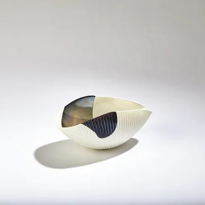 Pleated Bowl-Bronze Stripe | Wayfair North America