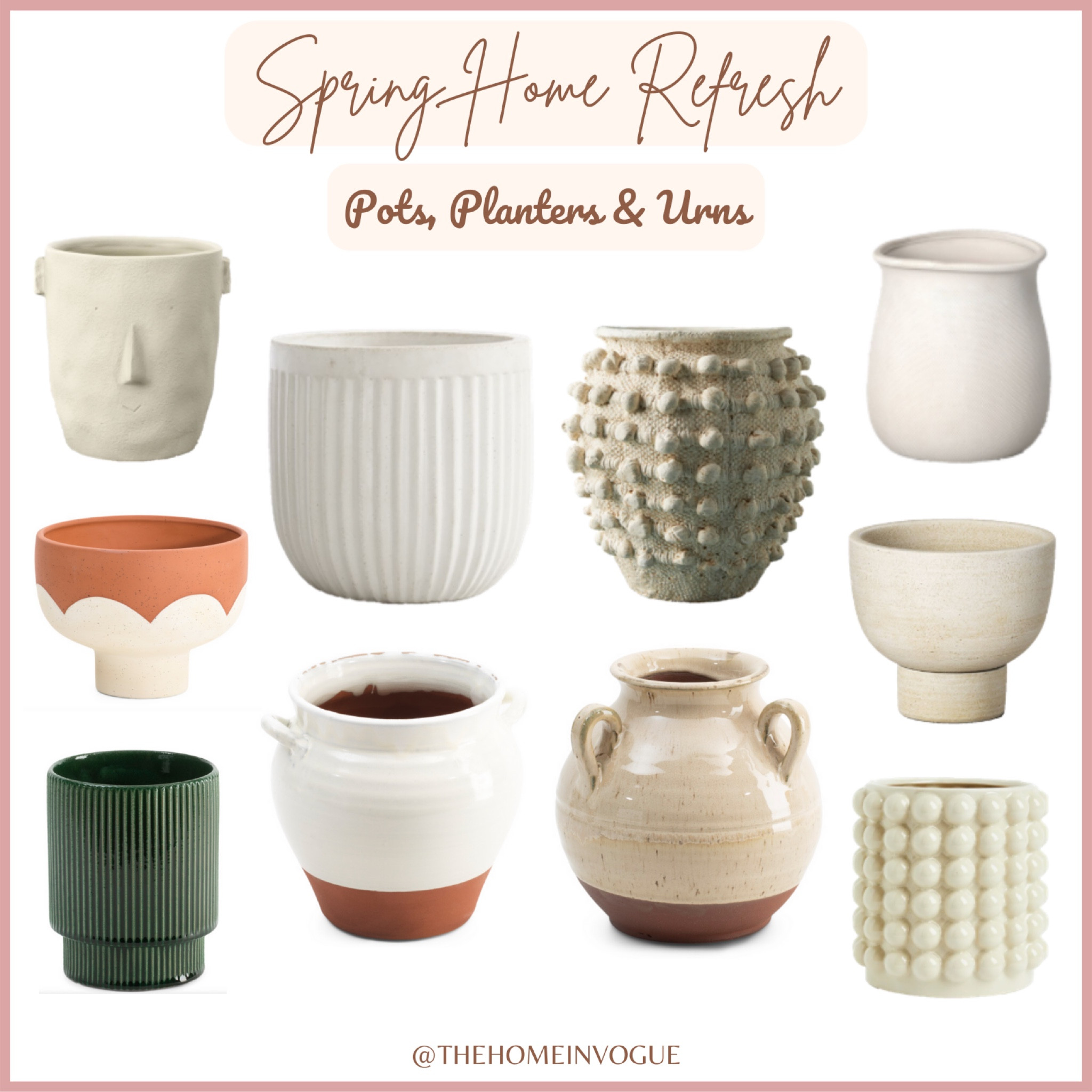 Spring Home refresh, plant pots, planters, urns, garden pots, outdoor planters, indoor planters, garden decor, clay planter, concrete planter, fluted planter, ribbed pots, footed planter, large planter, ceramic planter, decorative pots, rustic planter, glazed planter, terracotta planter, textured pots, stoneware planter 

#LTKSale #LTKSeasonal #LTKhome