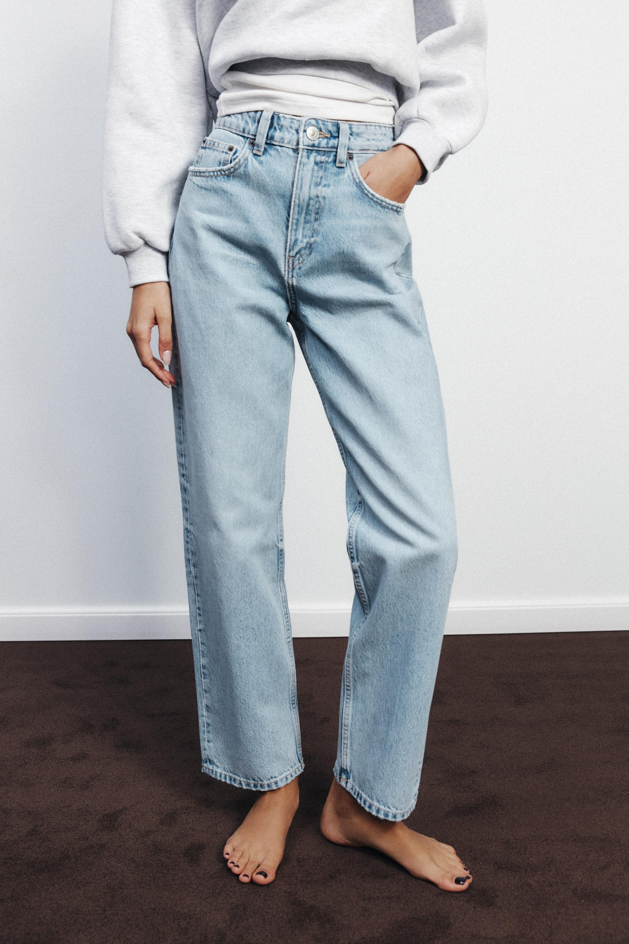 HIGH-WAISTED TRF MOM FIT JEANS | Zara US
