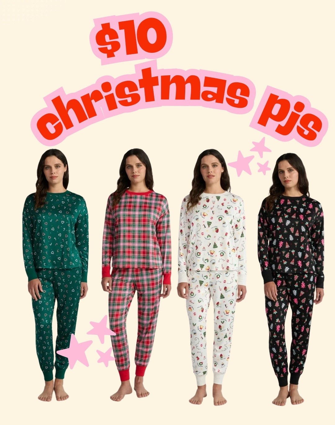 $10 women’s Christmas pjs! I feel like these are going to sell out quick! #walmart #walmartfinds #christmaspjs 

#LTKCyberWeek #LTKHoliday #LTKmomlife
