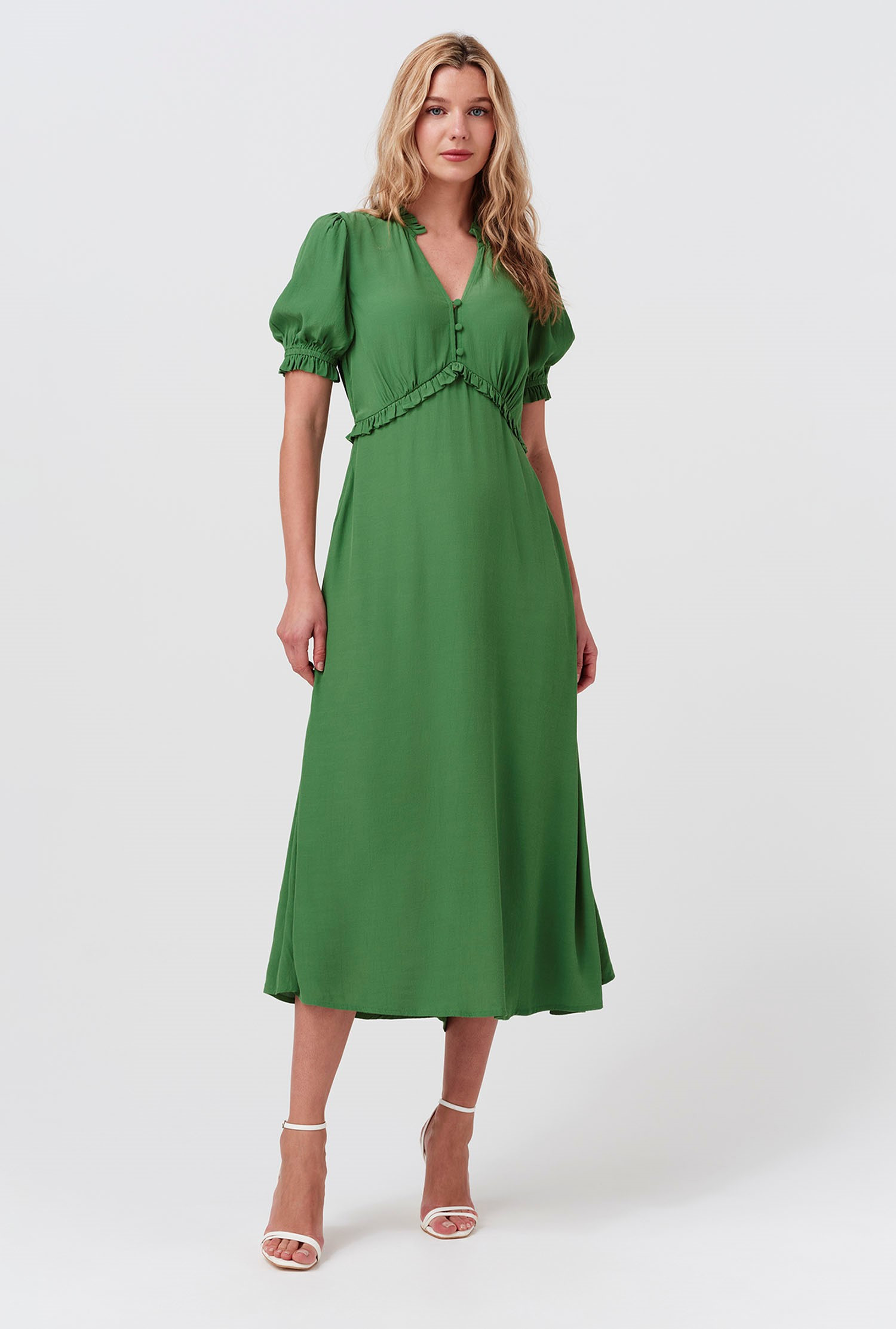 Jolene V-Neck Crepe Midi Dress | Ghost