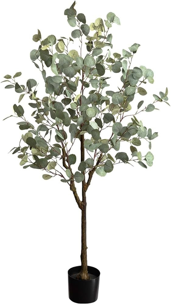 ROMODEN Artificial Tree, 4.2 FT /130 cm Eucalyptus Tree Fake Plants, Faux Large Silk Trees for Ho... | Amazon (US)