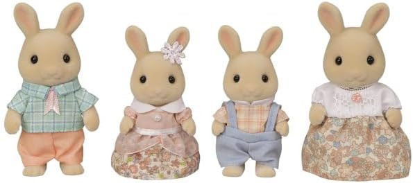Calico Critters Milk Rabbit Family - Set of 4 Collectible Doll Figures for Children Ages 3+ | Amazon (US)