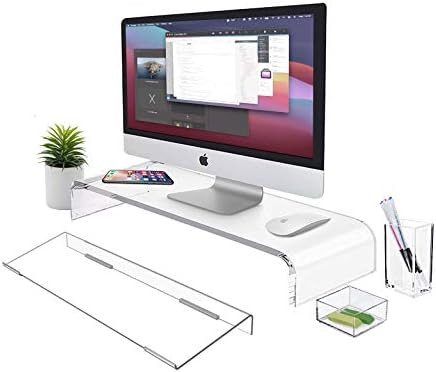 Clear Acrylic Monitor Stand 3.5 Inches, 4PCS Clear Monitor Riser Acrylic Stand, Acrylic Keyboard ... | Amazon (US)