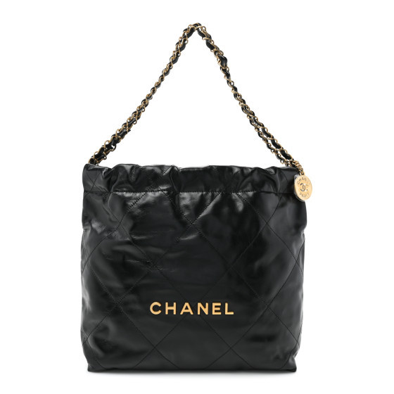 Shiny Calfskin Quilted Small Chanel 22 Black | FASHIONPHILE (US)