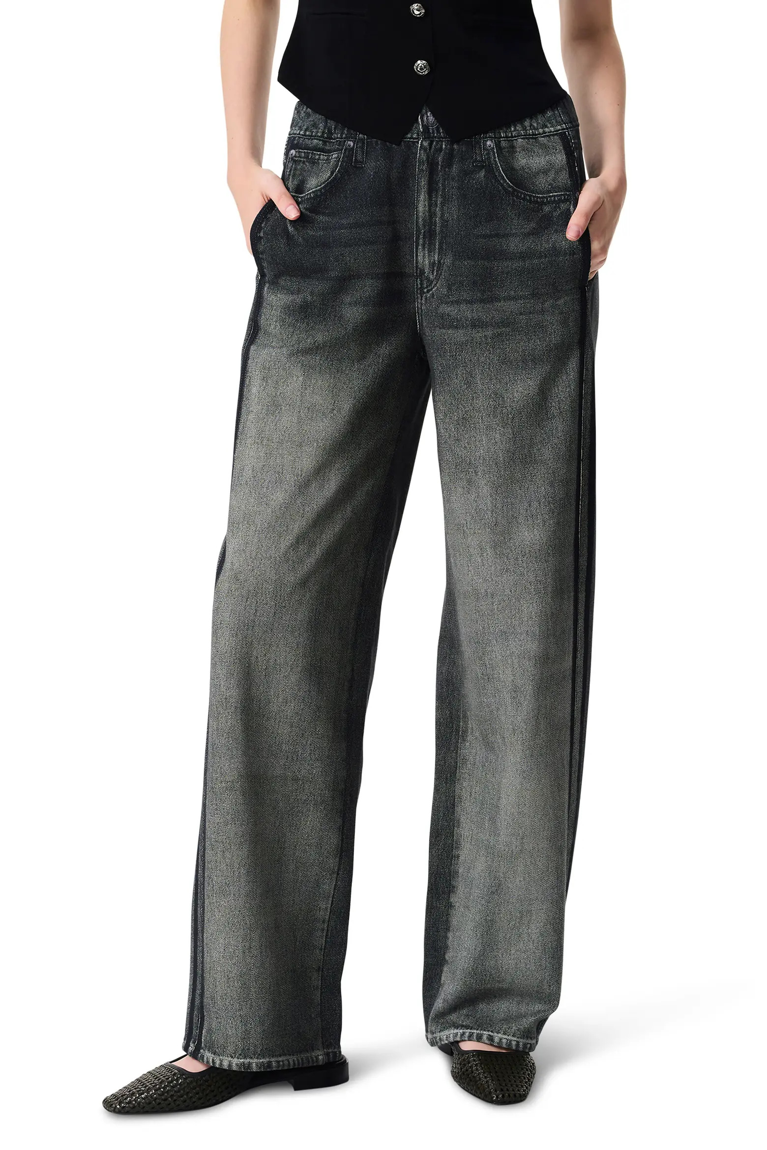 rb Miramar Track Stripe Cotton Terry Sweatpant Jeans (Women) | Nordstrom | Nordstrom