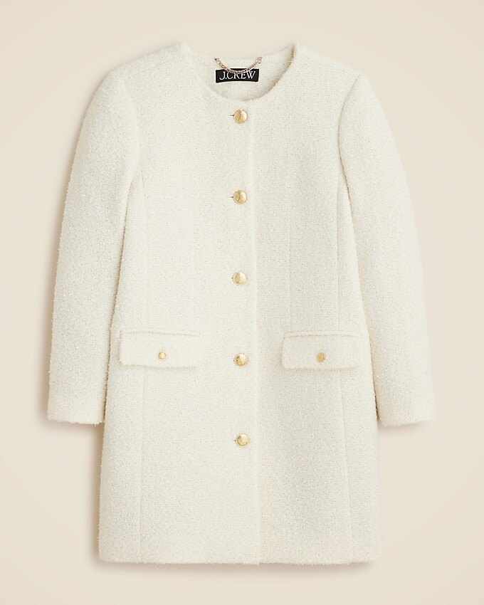 Collarless lady coat in textured tweed | J. Crew US