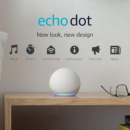 Echo Dot (4th Gen) | Smart speaker with Alexa | Glacier White | Amazon (US)
