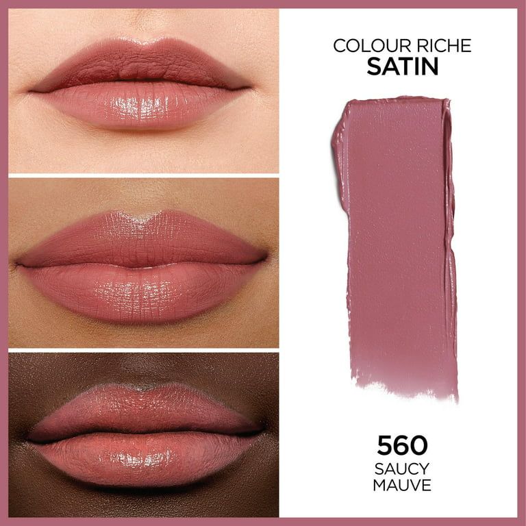 L'Oreal Paris Colour Riche Original Satin Lipstick for Moisturized Lips, 560 Saucy Mauve | Walmart (US)