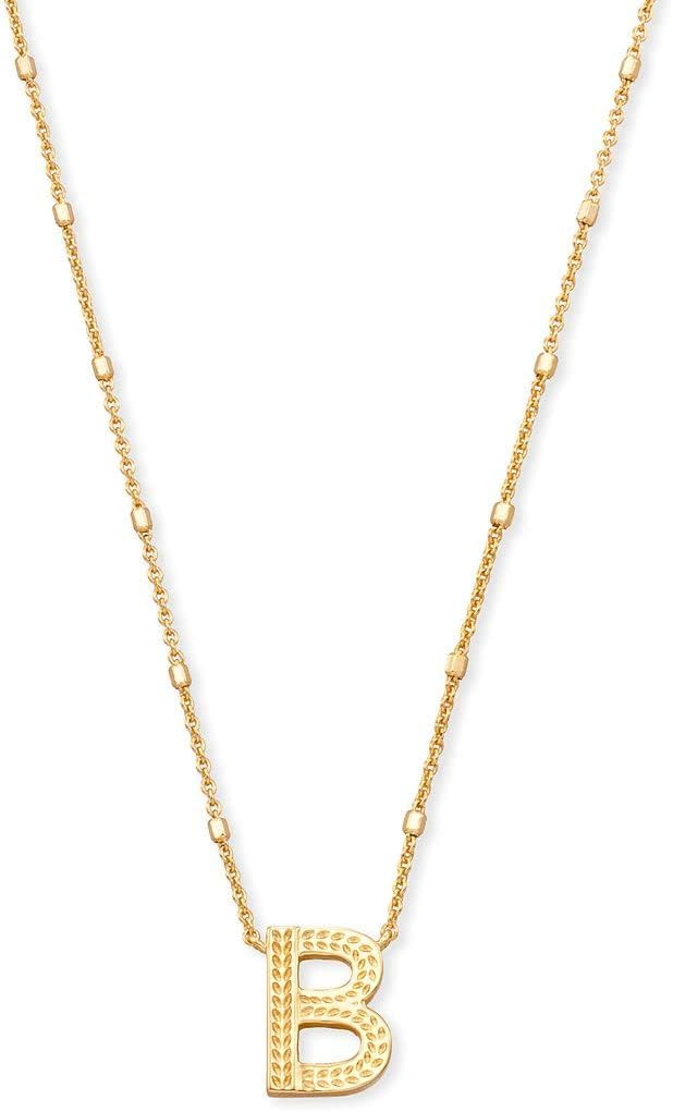 Kendra Scott Letters A-Z Pendant Necklace for Women, Fashion Jewelry, 14k Gold-Plated Brass | Amazon (US)