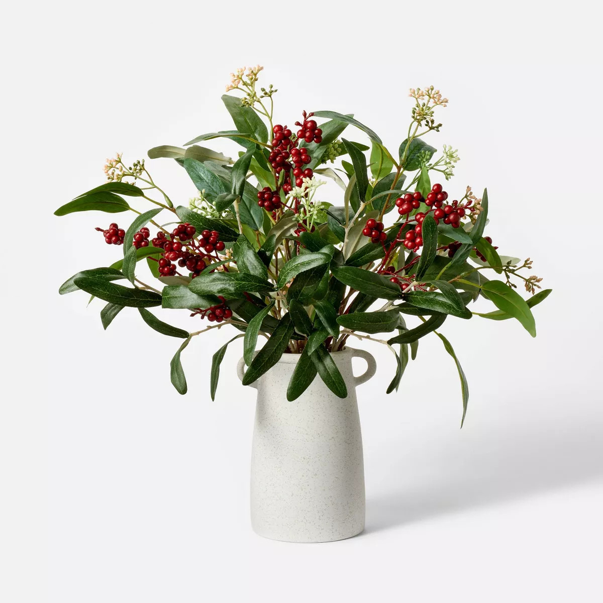 Eucalyptus with Red Berry Holiday Artificial Arrangement - Threshold™ designed with Studio McGe... | Target