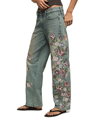 Women's Lucky Legend Embroidered Baggy Jeans | Macy's