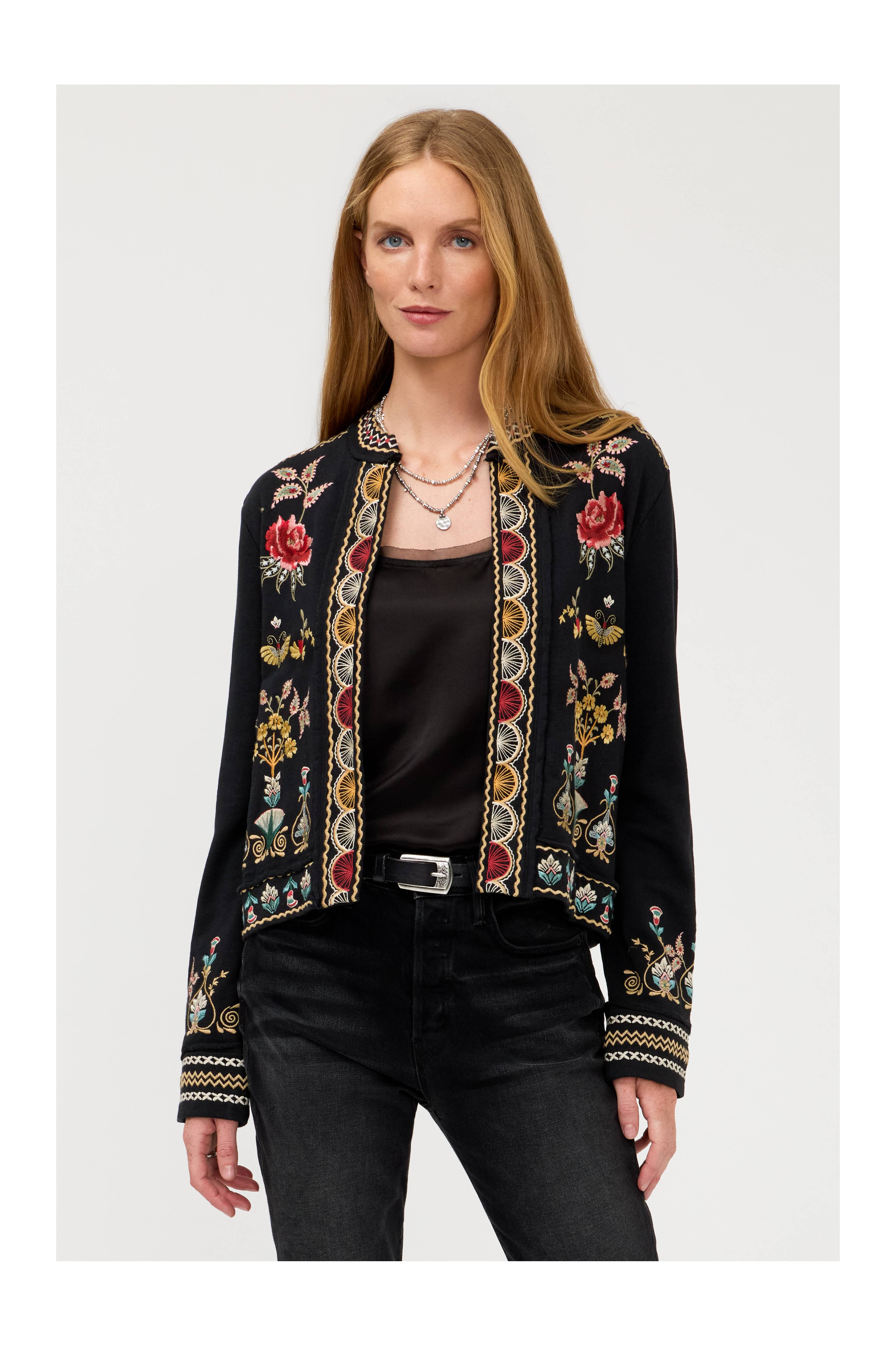 FRENCH TERRY MIXED MEDIA JACKET
                                
                                ... | Johnny Was
