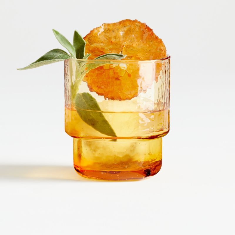 Billie Amber Double Old-Fashioned Glass + Reviews | Crate & Barrel | Crate & Barrel