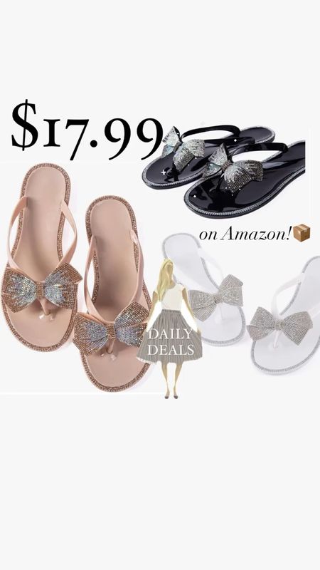 Sparkly flip flops with bow sandals 
Bridal sandals. Honeymoon sandals. 
Sparkly sandals 

#LTKFestival #LTKsalealert #LTKshoecrush